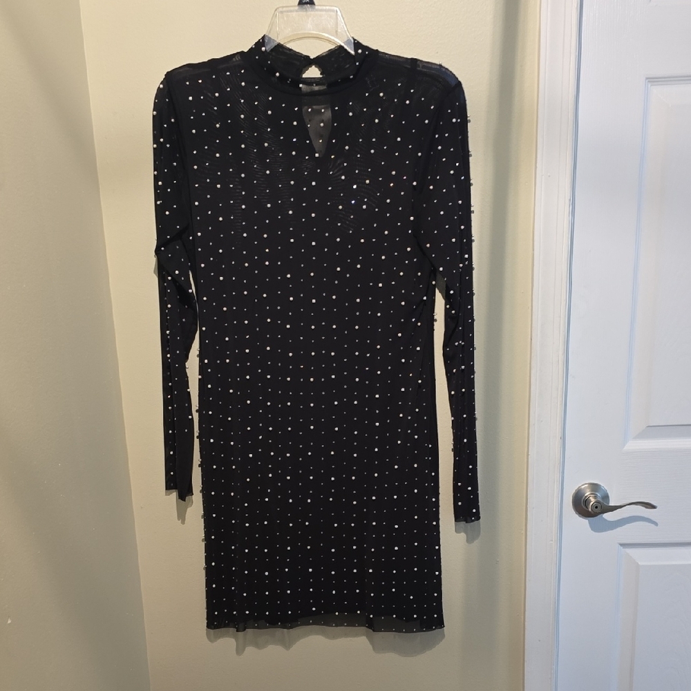 Elegant Black Studded Dress